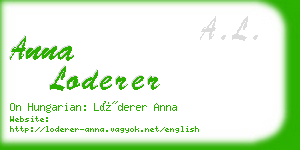 anna loderer business card